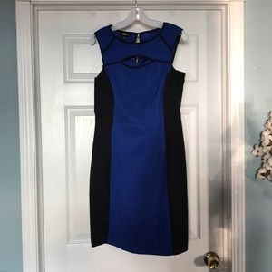 AGB knee-length dress black & blue size 8
